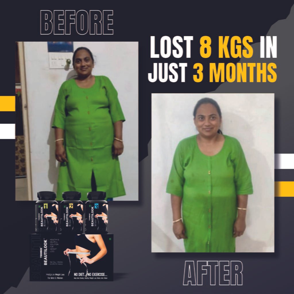 8 Kg Weight loss in just 3 Month with beautilook ayurvedic weight loss product