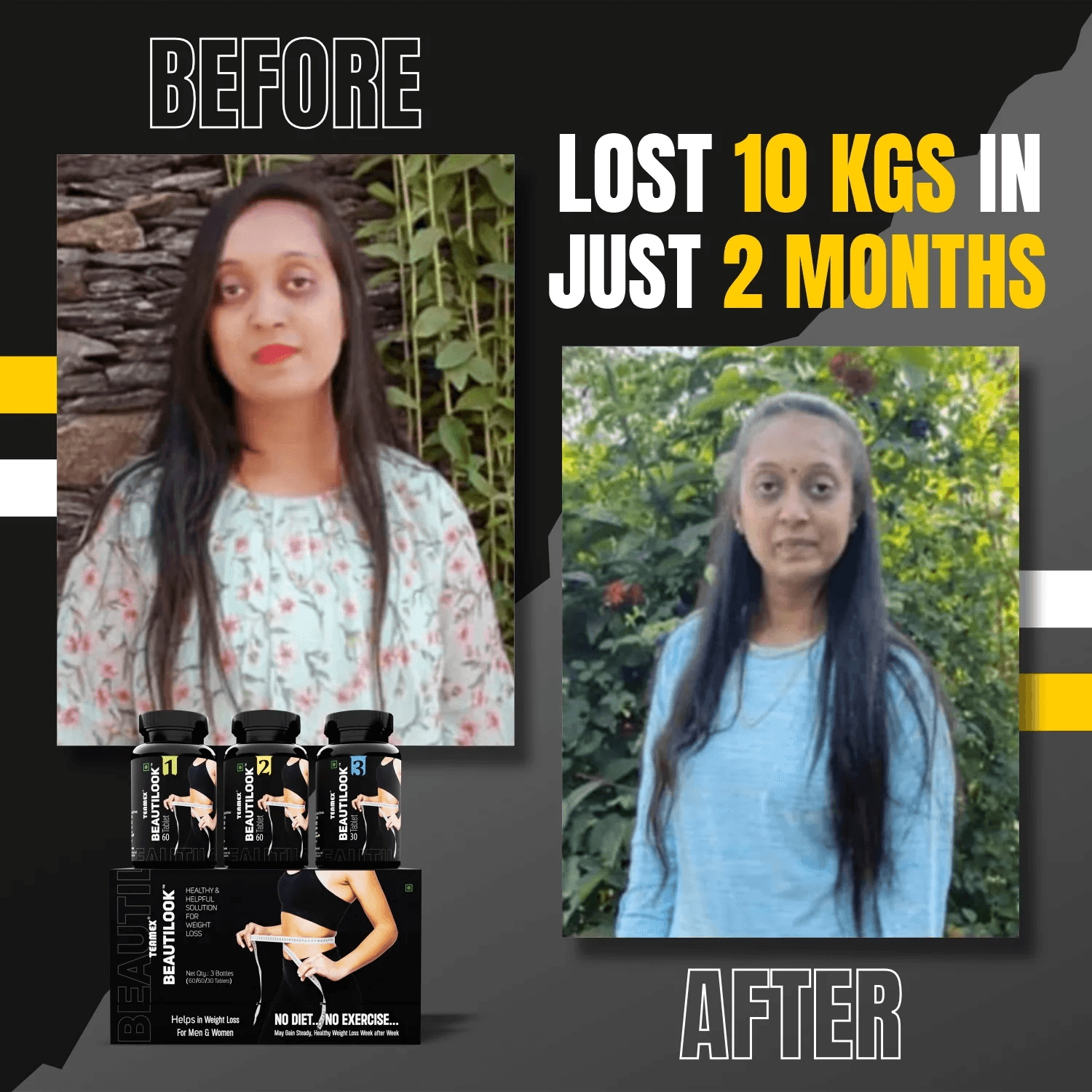 Before and after result