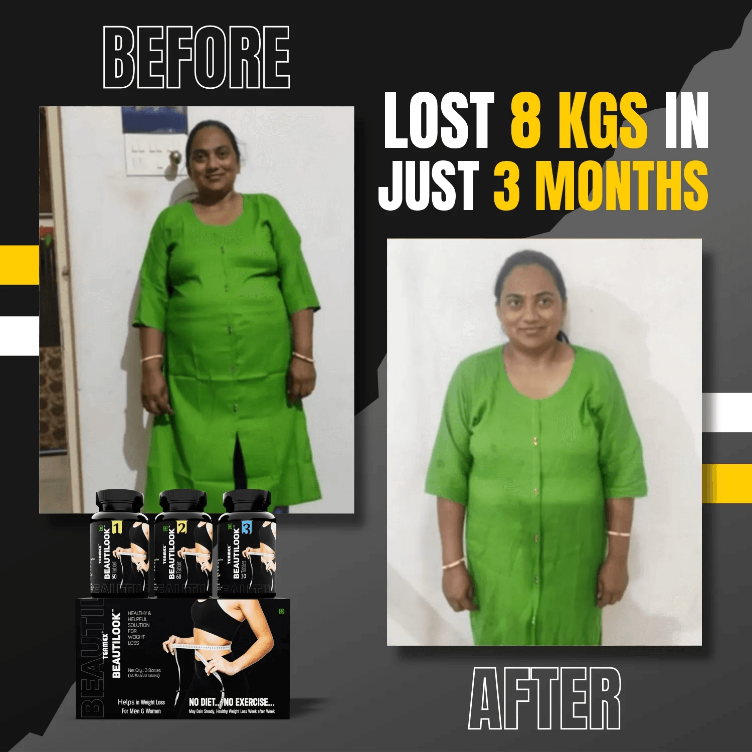 Before and after result